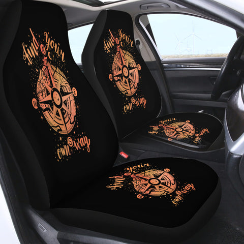 Image of Find Your Own Way - Vintage Compass Zodiac SWQT4240 Car Seat Covers