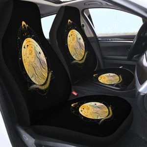 Golden Galaxy Illustration Triangle Zodiac SWQT4242 Car Seat Covers