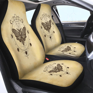 Old School Skull Butterfly Zodiac SWQT4245 Car Seat Covers