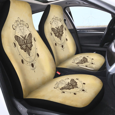 Image of Old School Skull Butterfly Zodiac SWQT4245 Car Seat Covers