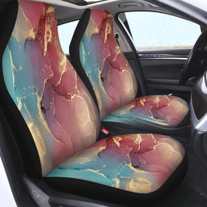 Splash Golden Red & Blue Indigo SWQT4282 Car Seat Covers