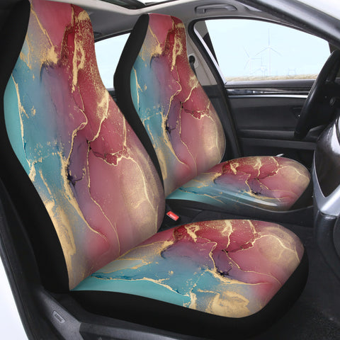 Image of Splash Golden Red & Blue Indigo SWQT4282 Car Seat Covers