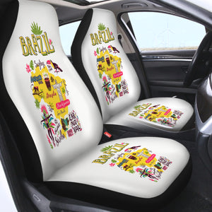 Cartoon Brazil Map Sketch SWQT4283 Car Seat Covers