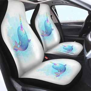 Cute Cartoon Unicorn Whale SWQT4285 Car Seat Covers