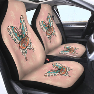 Vintage Butterfly Floral Pink Theme SWQT4291 Car Seat Covers
