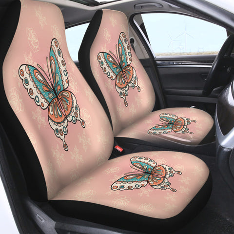 Image of Vintage Butterfly Floral Pink Theme SWQT4291 Car Seat Covers