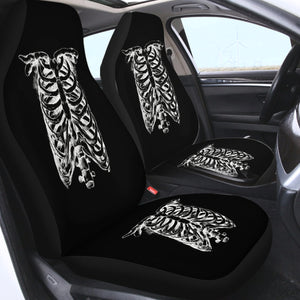 B&W Skeleton Sketch SWQT4292 Car Seat Covers