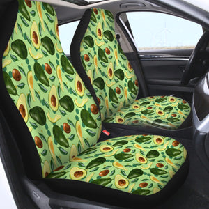 Avocado Monogram Green Theme SWQT4294 Car Seat Covers