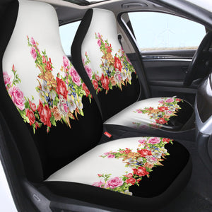 Multi Flowers B&W Theme SWQT4295 Car Seat Covers