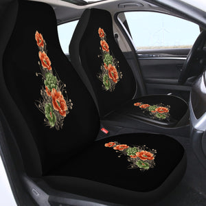 Green & Salmon Lotus SWQT4302 Car Seat Covers