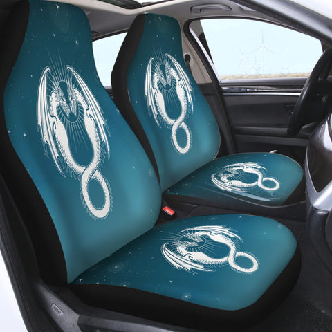 Image of Facing Europe Dragonfly Turquoise Theme SWQT4304 Car Seat Covers
