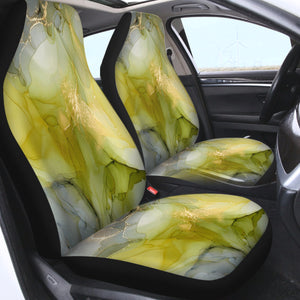 Golden Splash Grey & Chartreuse SWQT4311 Car Seat Covers