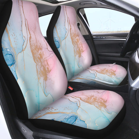 Image of Golden Light Splash Blue & Pink SWQT4315 Car Seat Covers