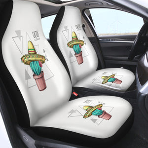 Tiny Cartion Cactus Triangle Illustration SWQT4325 Car Seat Covers