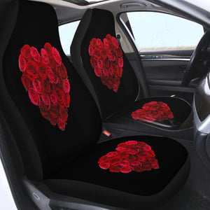 Roses in Heart Pattern SWQT4329 Car Seat Covers