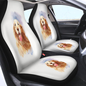 Happy Golden Retriever Watercolor Painting SWQT4335 Car Seat Covers