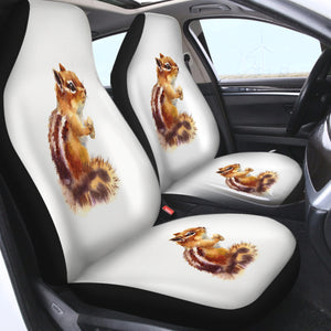 Brown Chipmunk Watercolor Painting SWQT4336 Car Seat Covers