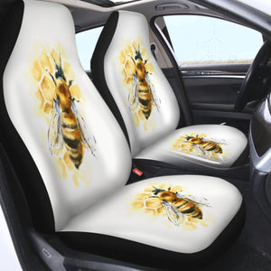 Queen Bee Watercolor Painting SWQT4404 Car Seat Covers