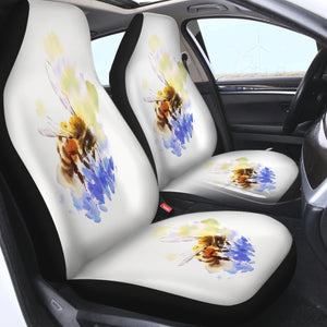 Flying Bee Watercolor Painting SWQT4405 Car Seat Covers