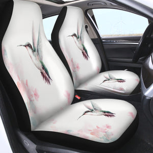 Flying Green Sunbird Watercolor Painting SWQT4415 Car Seat Covers