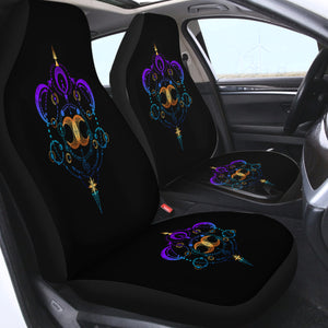 Galaxy Moon Gradient Mint & Purple Zodiac Black Theme SWQT4416 Car Seat Covers