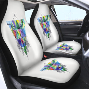 Dreamcatcher Sketch Colorful Triangles Background SWQT4422 Car Seat Covers