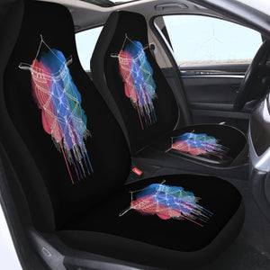 Dreamcatcher Sketch Red & Blue Spray Background SWQT4423 Car Seat Covers
