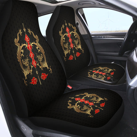Image of Twin Chinese Golden Dragon SWQT4429 Car Seat Covers