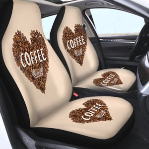 Love In Coffee Bean - Heart Shape SWQT4436 Car Seat Covers