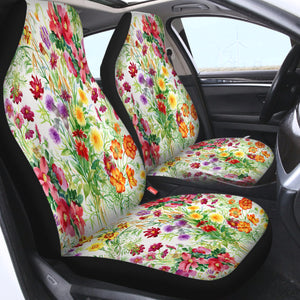 Colorful Multi Flowers SWQT4443 Car Seat Covers