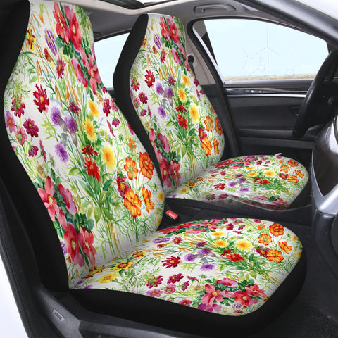 Image of Colorful Multi Flowers SWQT4443 Car Seat Covers