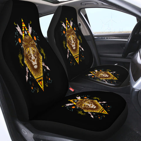 Image of Vintage Lion Arrows Aztec Illustration SWQT4447 Car Seat Covers
