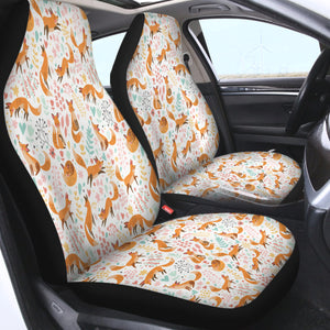 Multi Cute Cartoon Fox Activities SWQT4450 Car Seat Covers