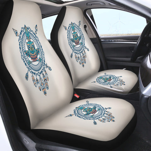 Image of Vintage Aztec Dream Catcher Owl Logo SWQT4451 Car Seat Covers