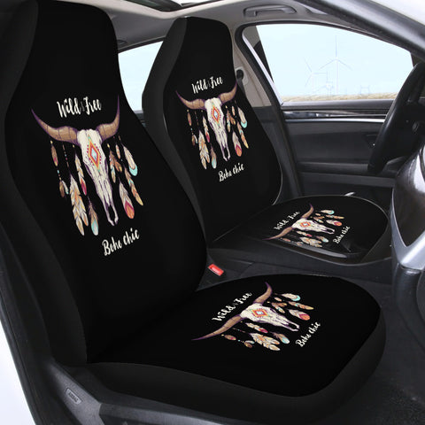 Image of Wild & Free Buffalo Skull and Dreamcatcher SWQT4454 Car Seat Covers