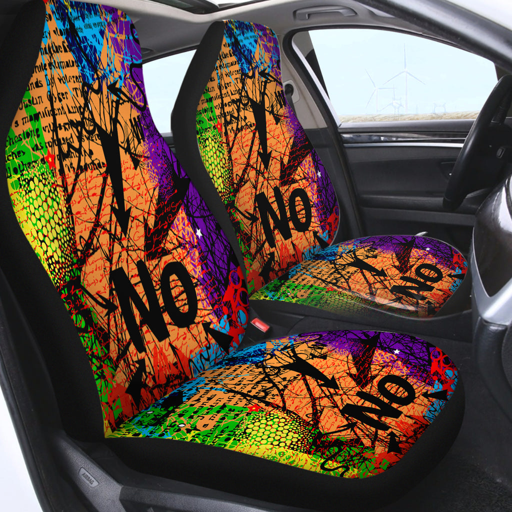 NO Colorful Vintage Destressed Pattern SWQT4487 Car Seat Covers