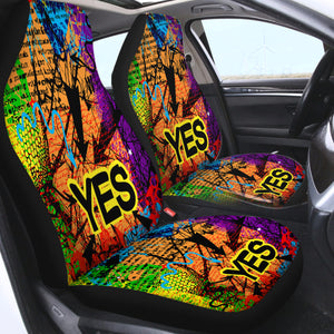 YES Colorful Vintage Destressed Pattern SWQT4488 Car Seat Covers