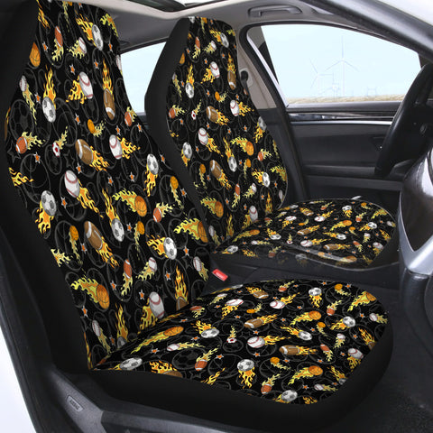 Image of Cartoon Sport Balls Fire SWQT4489 Car Seat Covers