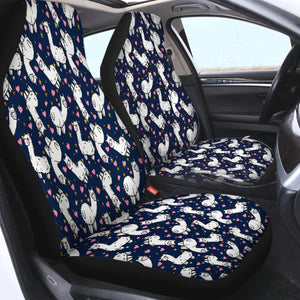 Lovely Alapaca Navy Theme SWQT4491 Car Seat Covers