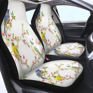 Birds On Blossom Branchs SWQT4492 Car Seat Covers