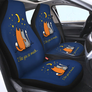 Cute Cartoon I Like You So Much SWQT4494 Car Seat Covers