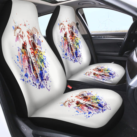 Image of Colorful Spray Elephant SWQT4496 Car Seat Covers