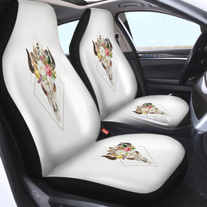 Floral Buffalo Skull SWQT4500 Car Seat Covers