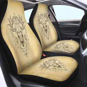Vintage Deer Skull Zodiac SWQT4504 Car Seat Covers
