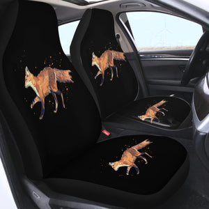 Real Fox Orange Splatter Brush SWQT4508 Car Seat Covers