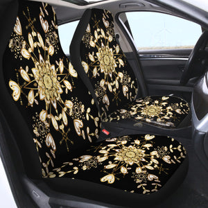 Big Royal Golden & White Mandala SWQT4512 Car Seat Covers