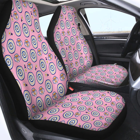 Image of Vintage Blue White Royal Cup Plate Tea Pink Theme SWQT4518 Car Seat Covers