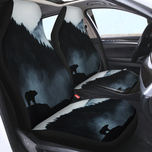 Black Scene High Forest Mountain Bear SWQT4538 Car Seat Covers