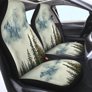 Pine Plants Fog Landscape SWQT4539 Car Seat Covers