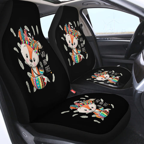 Image of Cute Cartoon Aztec Fox - Wild & Free SWQT4541 Car Seat Covers